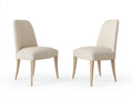 Chaise de salle à manger 45x52x85 cm tissu beige bois massif style moderne-chaise rembourrée design élégant