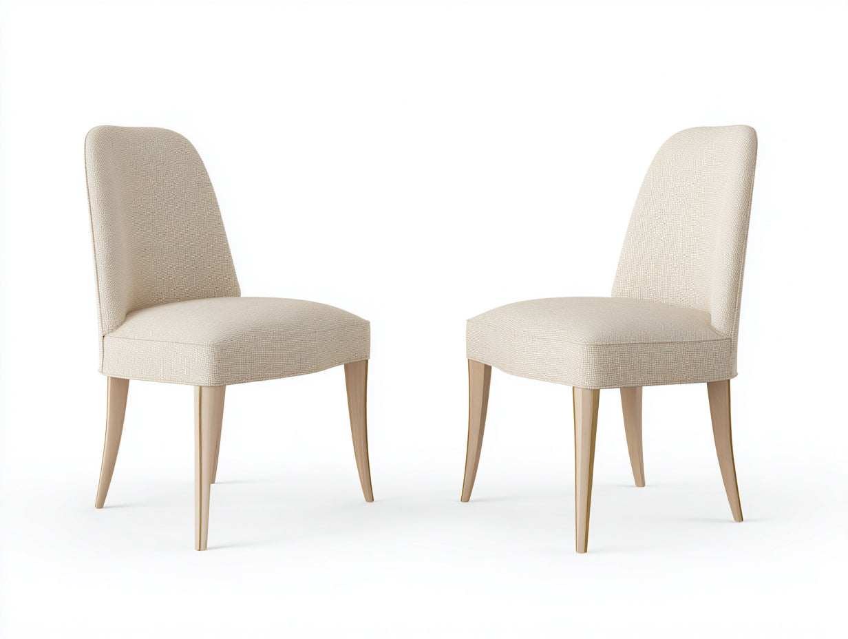 Chaise de salle à manger 45x52x85 cm tissu beige bois massif style moderne-chaise rembourrée design élégant