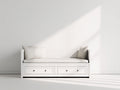 Canapé lit en bois blanc avec tiroirs 200x90x85 cm design moderne pour chambre d amis
