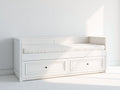 Canapé lit bois 200x90x80 cm - blanc - lit avec tiroirs de rangement design moderne