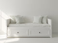 Canapé lit avec rangements 200x90x85 cm - design moderne blanc avec tiroirs