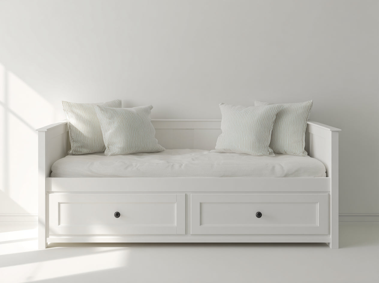 Canapé lit avec rangements 200x90x85 cm - design moderne blanc avec tiroirs