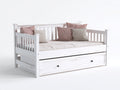 Canapé lit en bois blanc avec tiroirs de rangement style classique 200x90x85 cm design chambre