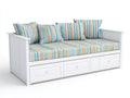 Canapé lit bois 200x90x80 cm - blanc - lit avec tiroirs de rangement design moderne