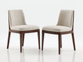 Chaise de salle à manger en tissu beige et bois foncé 45x55x90 cm - lot de 2 - style moderne
