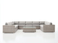 Canapé de jardin en rotin en U avec table basse verre design moderne 300x240x75 cm
