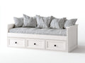 Canapé lit en bois blanc avec trois tiroirs de rangement style classique 200x90x85 cm design chambre