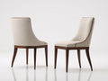 Chaise de salle à manger en tissu beige et bois massif 45x55x90 cm - lot de 2 - style moderne