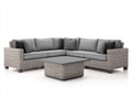 Canapé de jardin d angle en rotin avec table basse bois style moderne 260x260x85 cm