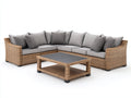 Canapé de jardin en rotin en L avec table basse design moderne 280x220x75 cm