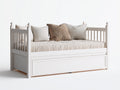 Canapé lit 200x90x90 cm bois blanc style classique-lit banquette avec rangements tiroirs intégrés